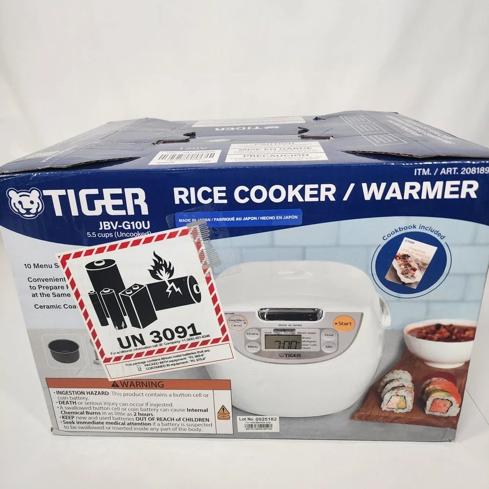 Tiger JBV-G10U 5.5 Cup Rice Cooker Warmer‎ White New Sealed Made in Japan